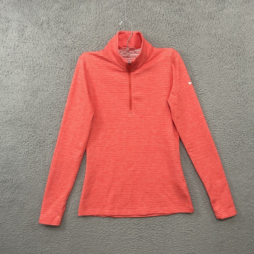 Nike Top Womens Small Pink Orange Lucky Azalea Half Zip Golf Pullover Dri Fit‎
